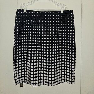 Cato Navy Blue & White Polka Dot Straight Skirt (22/24W)